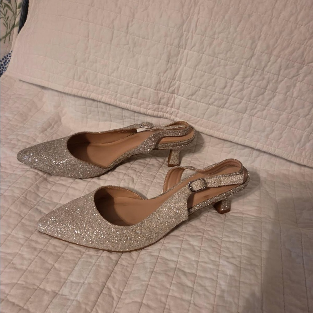 Elegant Glitter Slingback Heels